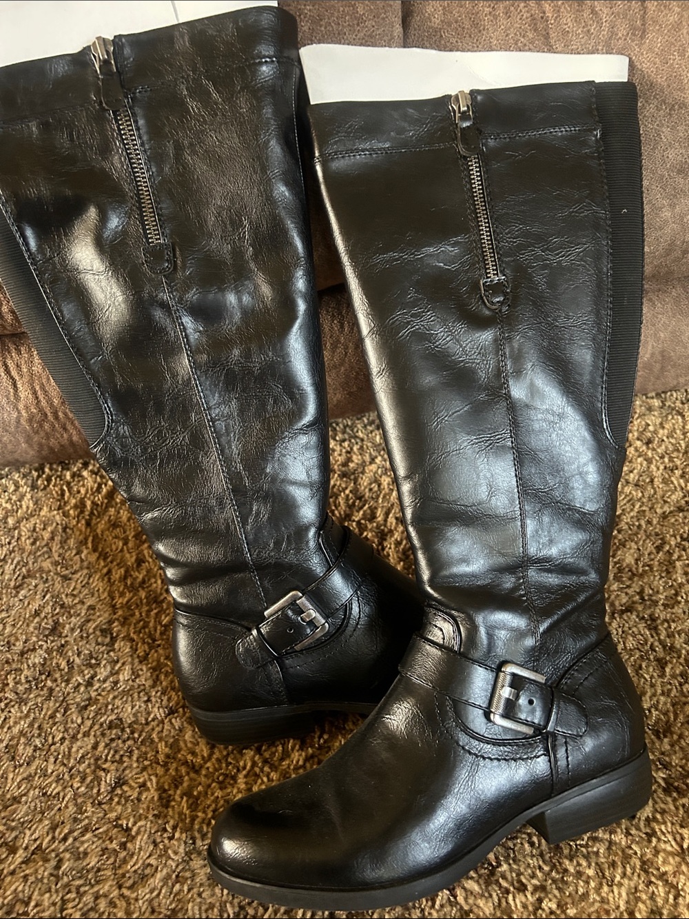 Relativity Black Knee-High Buckle Riding Boots, just tried on.